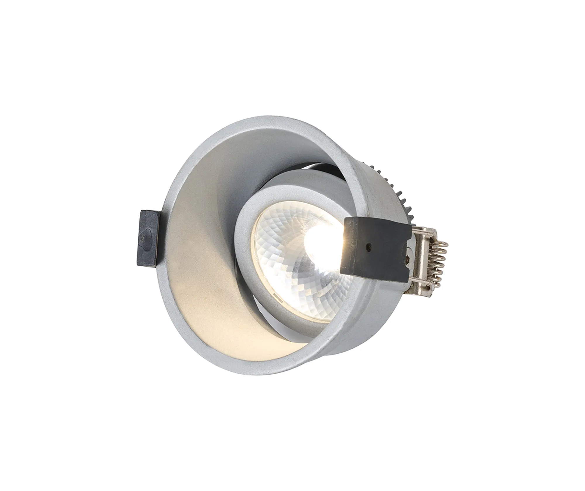 DM201628  Bania A 8S 8W ,180mA 480lm 3000K 60° LED Engine, Silver IP20 Adjustable Recessed Spotlight , 5yrs Warranty